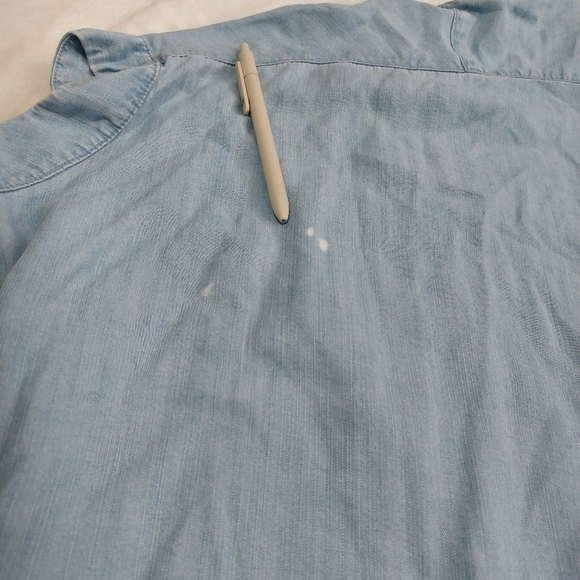 Fifteen Twenty Boxy Crop Over Sized Fit Chambray Button Down Shirt Size XS - Picture 6 of 6